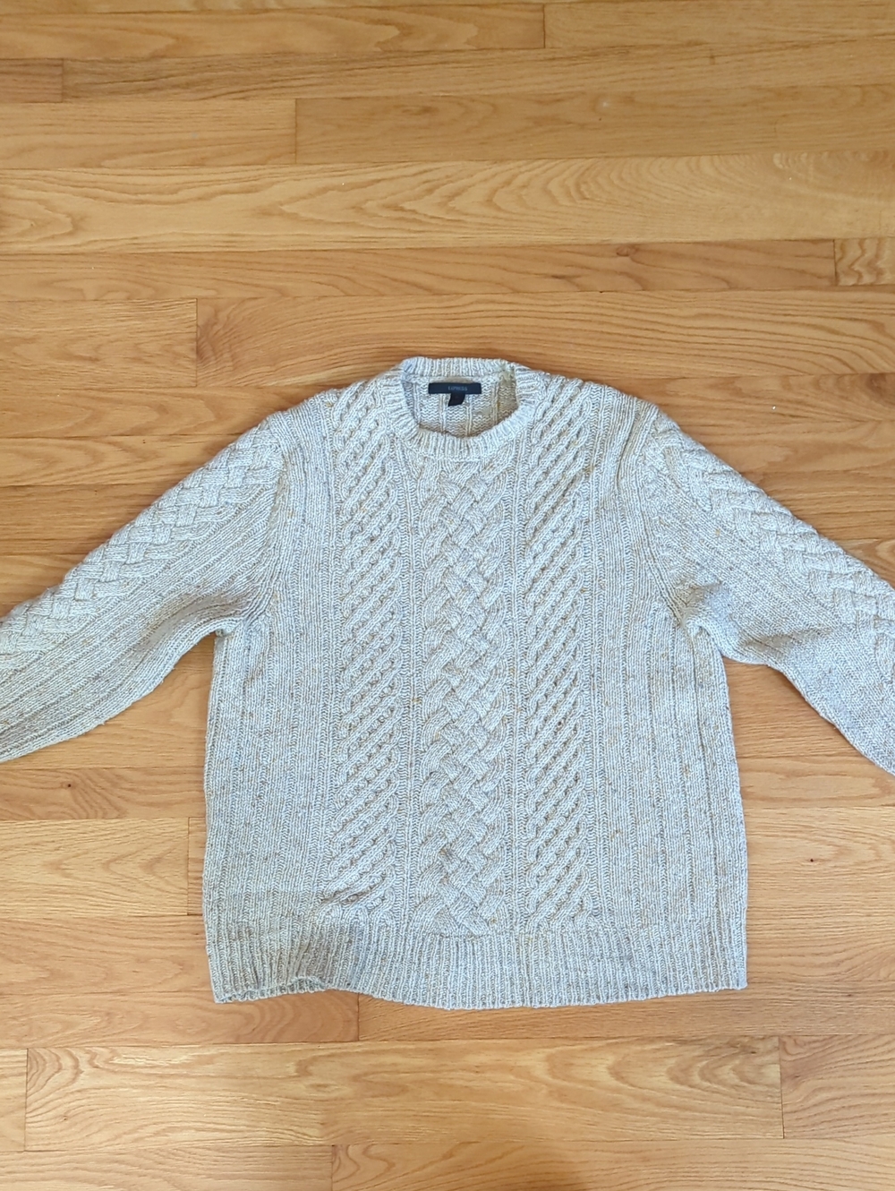 Express Cream Cable Knit Crewneck Sweater